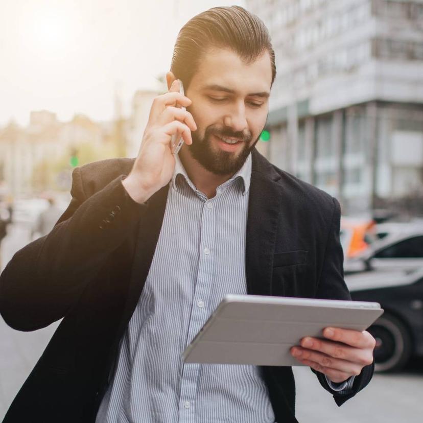 Businessman with tablet