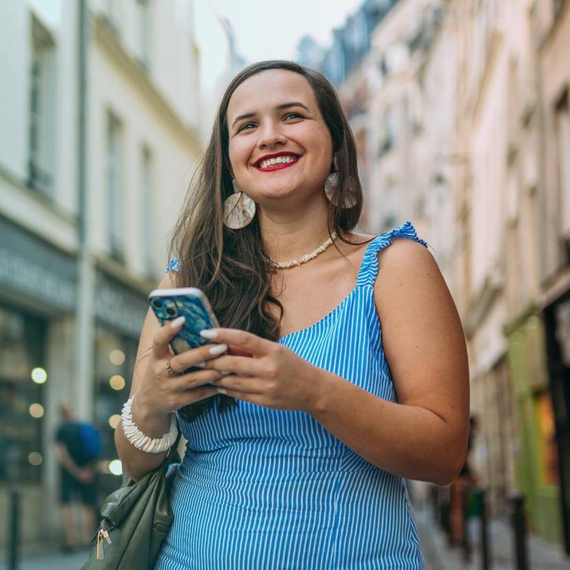 Woman with smartphone